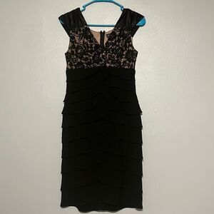 Black Formal Dress Size 6 Jessica Howard Sleeveless Lace Cream Cocktail Party